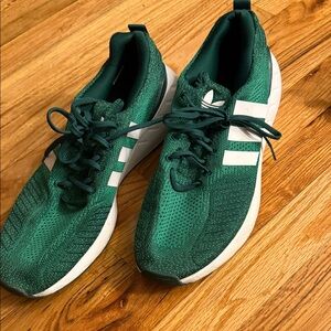 Adidas Forest Green and White Running Shoes